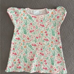 Little English Pink and Green Floral Short Sleeve Tee